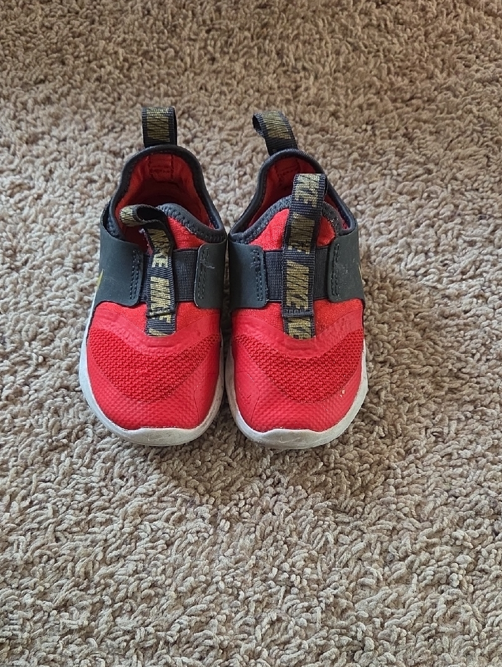Nike Kids Red and Black Slip-On Athletic Sneakers